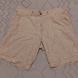 3/$15 Mens Broletto Tan Chino Linen Blend Shorts Sz 34